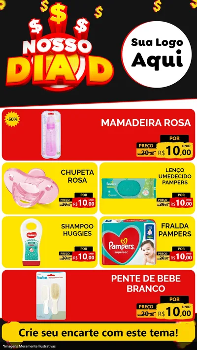 Modelo de TV para TV Vertical com o tema Nosso Dia D para Bebês