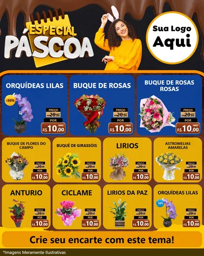 Modelo de Rede Social para Feed Instagram com o tema Especial Páscoa para Floricultura e jardim
