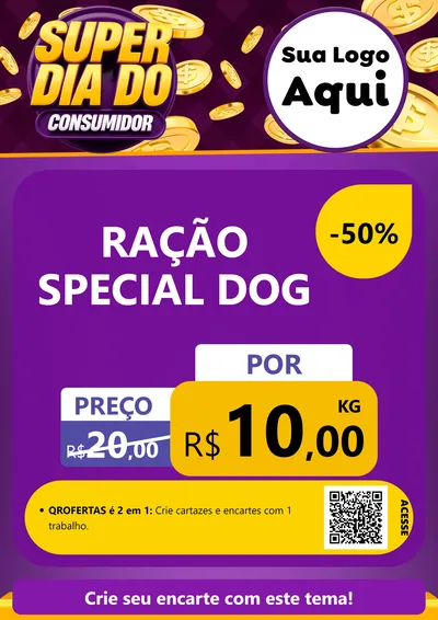Modelo de Cartaz para Cartaz A4 Vertical com o tema Super Dia do Consumidor para Pet Shop