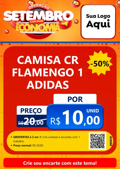 Modelo de Cartaz para Cartaz A4 Vertical com o tema Operação Setembro Com Muita Economia para Roupas e acessórios