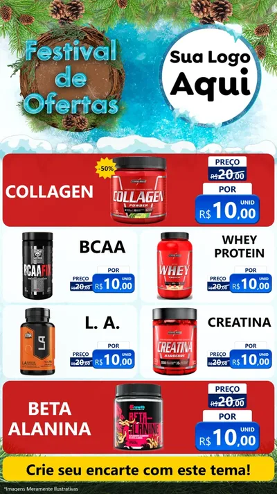Modelo de TV para TV Vertical com o tema Festival de Ofertas - Inverno para Suplementos alimentares