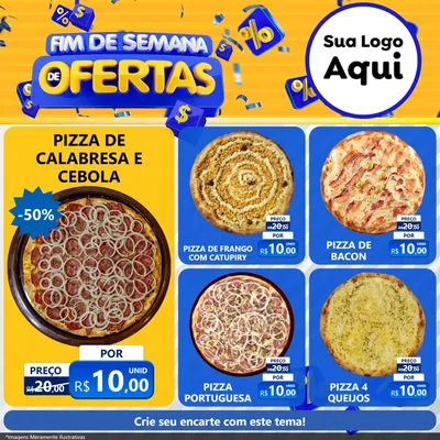Modelo de Rede Social para Feed Facebook com o tema Fim de Semana de Ofertas para Pizzaria