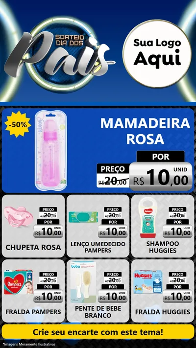 Modelo de Rede Social para Stories com o tema Sorteio Dia Dos Pais para Bebês