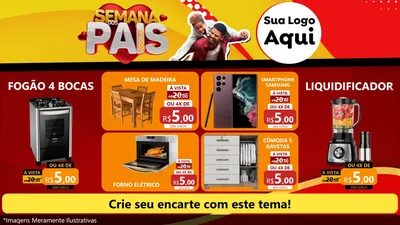 Modelo de TV para TV Horizontal com o tema Semana Dos Pais para Móveis e Eletro