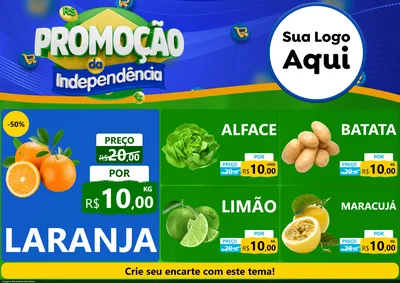 Modelo de Encarte para Encarte A4 Horizontal com o tema Promoção da Independência para Hortifrúti
