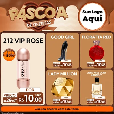 Modelo de Rede Social para Feed Facebook com o tema Páscoa de Ofertas para Perfumes