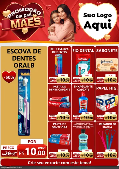 Modelo de Encarte para Encarte A4 Vertical com o tema Promoção Dia das Mães para Higiene Pessoal