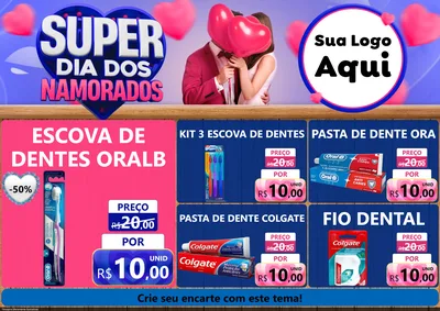 Modelo de Encarte para Encarte A4 Horizontal com o tema Super Dia dos Namorados para Higiene Pessoal