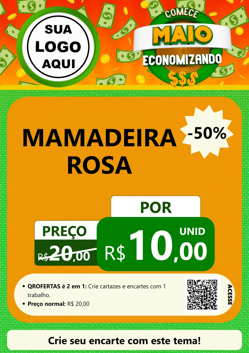Modelo de Cartaz para Cartaz A4 Vertical com o tema Comece Maio Economizando para Bebês