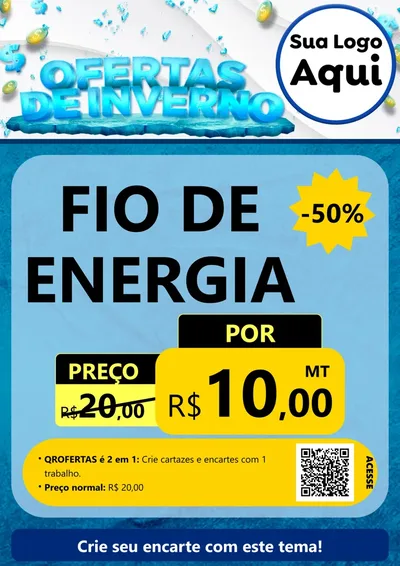 Modelo de Cartaz para Cartaz A4 Vertical com o tema Ofertas de Inverno para Materiais Elétricos