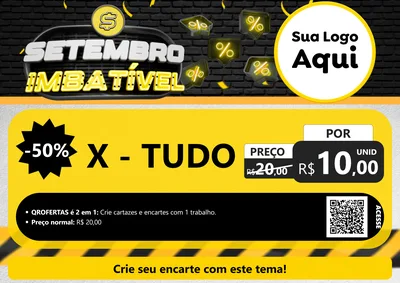 Modelo de Cartaz para Cartaz A4 Horizontal com o tema Setembro Imbatível para Hamburgueria