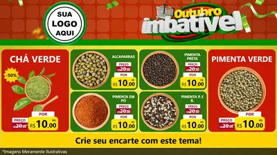 Modelo de TV para TV Horizontal com o tema Outubro Imbatível para Produtos Naturais