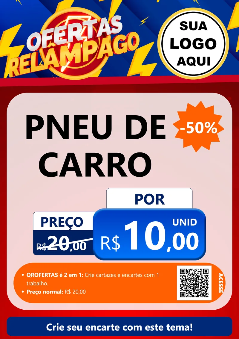 Modelo de Cartaz para Cartaz A4 Vertical com o tema Ofertas Relâmpago para Auto peças