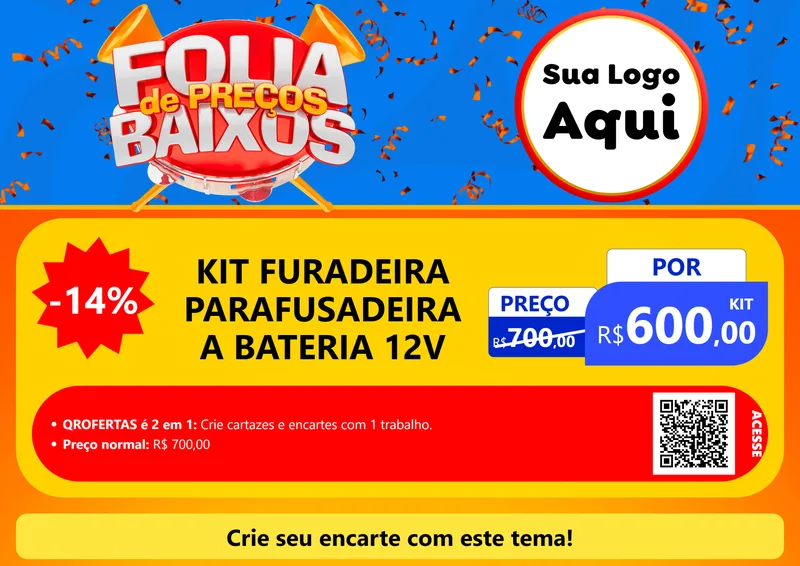 Modelo de Cartaz para Cartaz A4 Horizontal com o tema Folia de Preços Baixos para Maquinas e Ferramentas