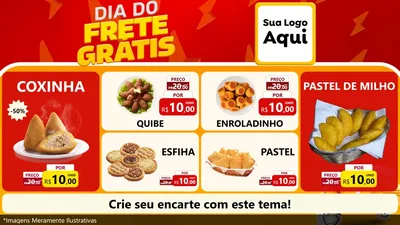 Modelo de TV para TV Horizontal com o tema Dia do Frete Grátis para Salgadaria