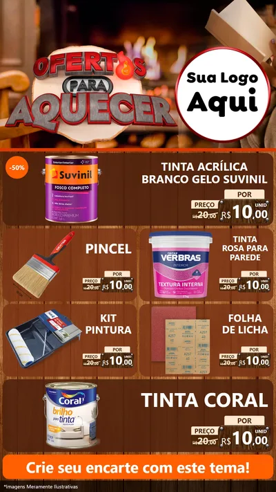 Modelo de TV para TV Vertical com o tema Ofertas Para Aquecer para Tintas e Ferramentas