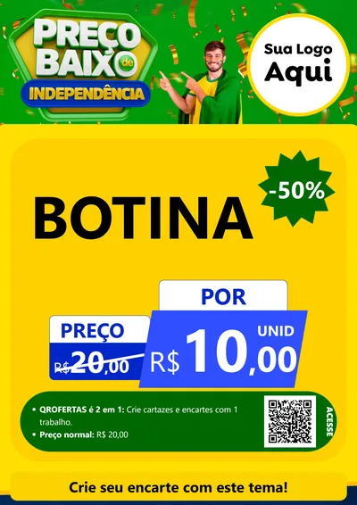 Modelo de Cartaz para Cartaz A4 Vertical com o tema Preço Baixo de Independência para Agropecuária