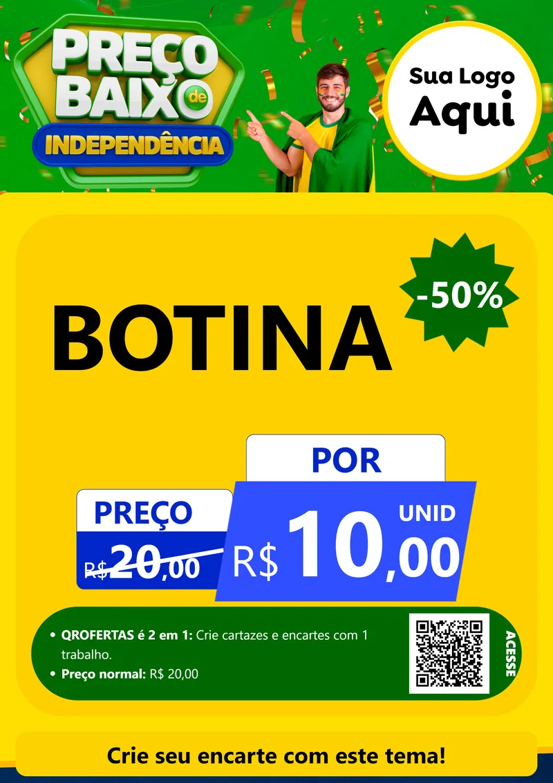 Modelo de Cartaz para Cartaz A4 Vertical com o tema Preço Baixo de Independência para Agropecuária