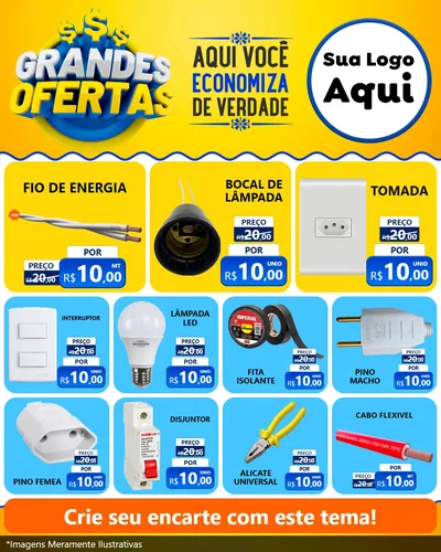Modelo de Rede Social para Feed Instagram com o tema Grandes Ofertas para Materiais Elétricos
