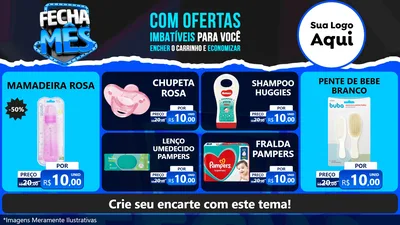 Modelo de TV para TV Horizontal com o tema Fecha Mês para Bebês