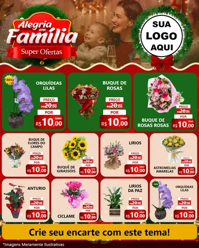 Modelo de Rede Social para Feed Instagram com o tema Alegria Em Família - Super Ofertas para Floricultura e jardim