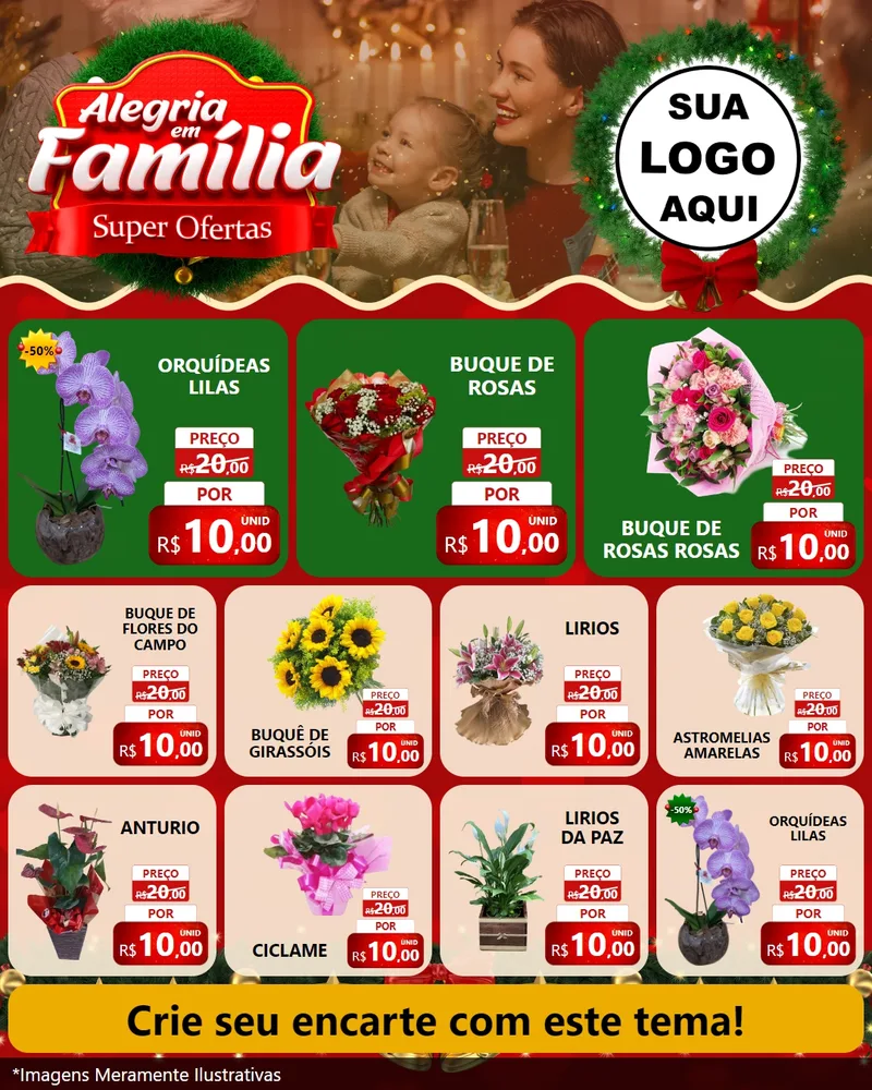 Modelo de Rede Social para Feed Instagram com o tema Alegria Em Família - Super Ofertas para Floricultura e jardim