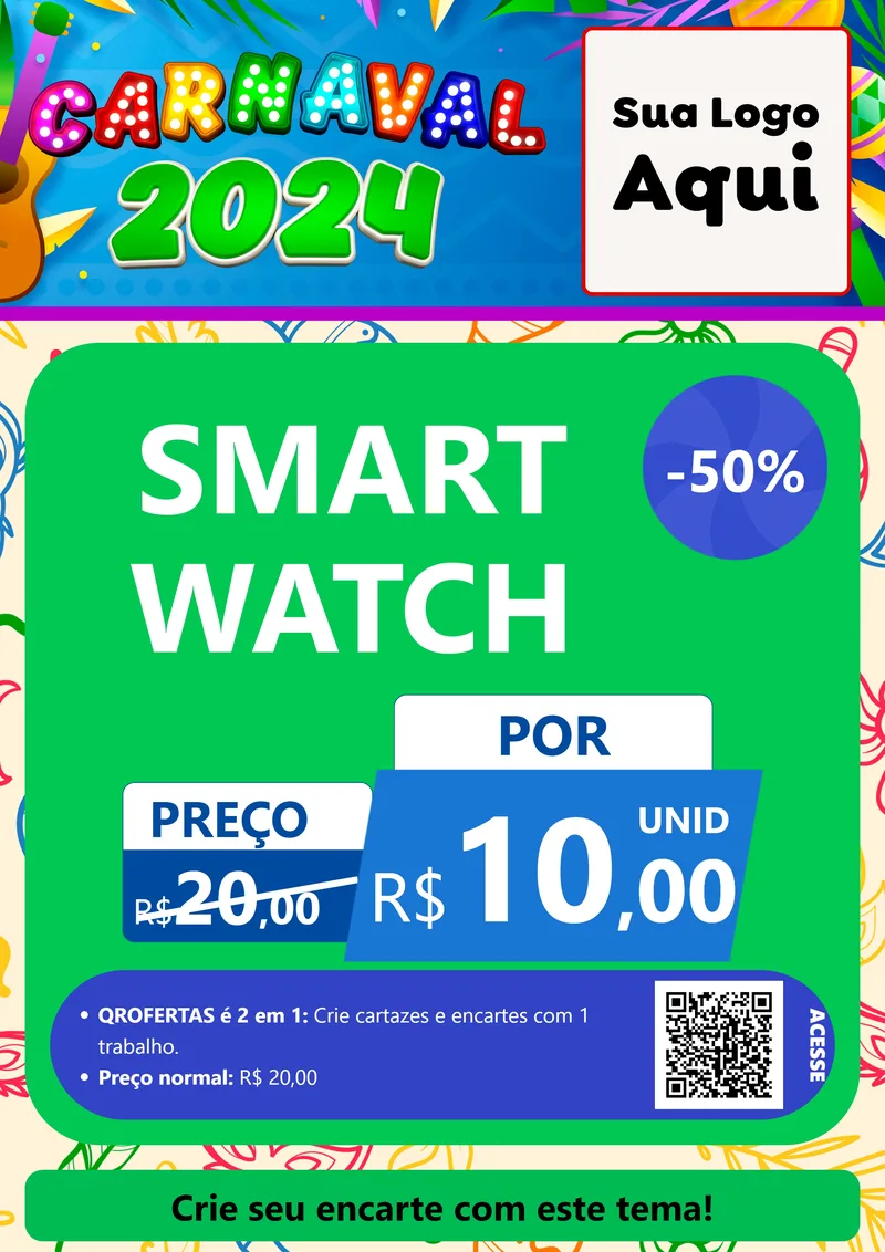 Modelo de Cartaz para Cartaz A4 Vertical com o tema Carnaval 2027 para Informática