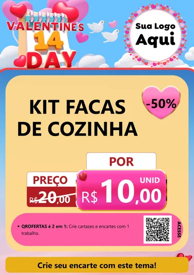 Modelo de Cartaz para Cartaz A4 Vertical com o tema Valentine's Day para Utilidades Domésticas