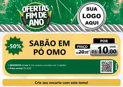 Modelo de Cartaz para Cartaz A4 Horizontal com o tema Ofertas Fim de Ano para Produtos de Limpeza