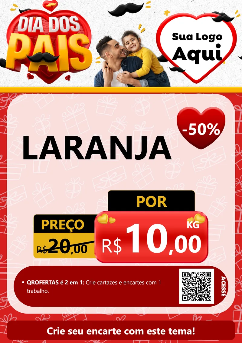 Modelo de Cartaz para Cartaz A4 Vertical com o tema Dia dos Pais para Hortifrúti
