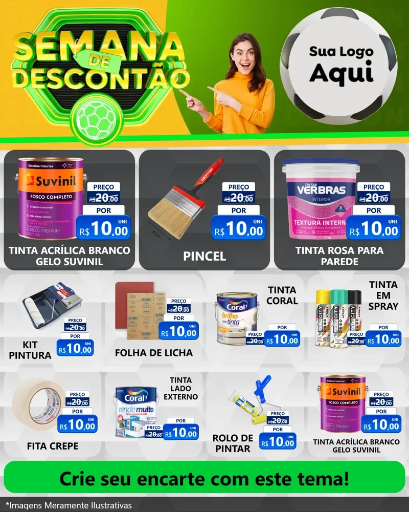 Modelo de Rede Social para Feed Instagram com o tema Semana de Descontão - Copa para Tintas e Ferramentas