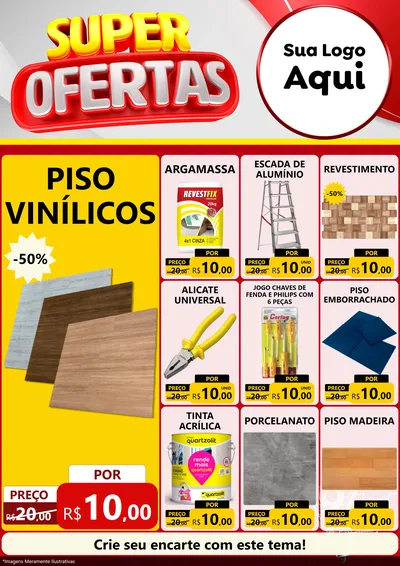 Modelo de Encarte para Encarte A4 Vertical com o tema Super Ofertas para Material para Construção