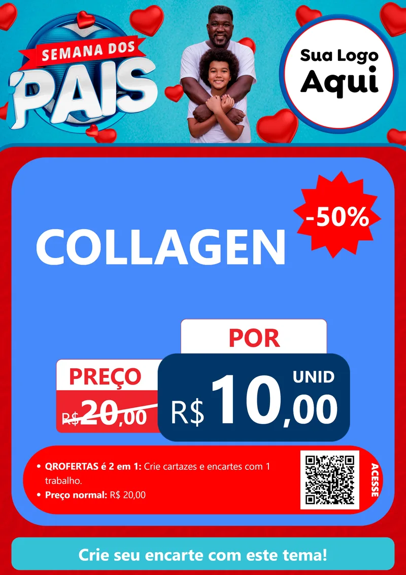 Modelo de Cartaz para Cartaz A4 Vertical com o tema Semana Dos Pais para Suplementos alimentares