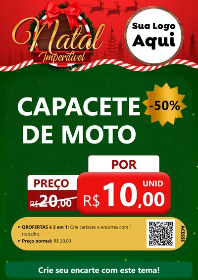 Modelo de Cartaz para Cartaz A4 Vertical com o tema Natal Imperdível para Moto peças