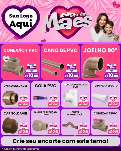 Modelo de Rede Social para Feed Instagram com o tema Dia das Mães para Tubos e conexões