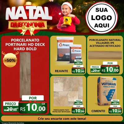 Modelo de Rede Social para Feed Facebook com o tema Natal da Economia para Pisos e revestimentos
