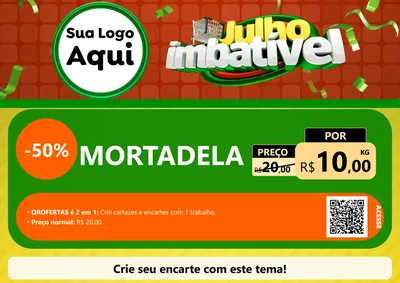 Modelo de Cartaz para Cartaz A4 Horizontal com o tema Julho Imbatível para Frios e Laticínios