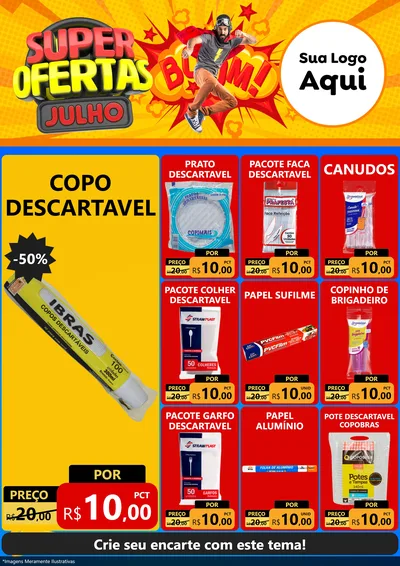 Modelo de Encarte para Encarte A4 Vertical com o tema Super Ofertas Julho para Embalagens