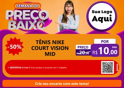 Modelo de Cartaz para Cartaz A4 Horizontal com o tema Semana do Preço Baixo para Calçados