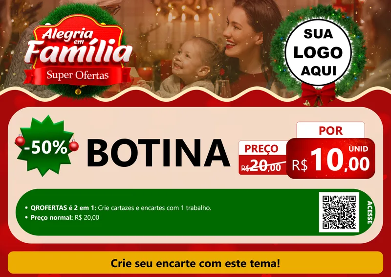 Modelo de Cartaz para Cartaz A4 Horizontal com o tema Alegria Em Família - Super Ofertas para Agropecuária
