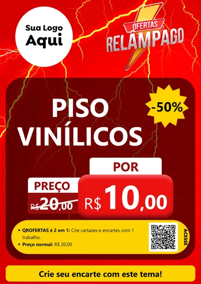 Modelo de Cartaz para Cartaz A4 Vertical com o tema Ofertas Relâmpago para Material para Construção