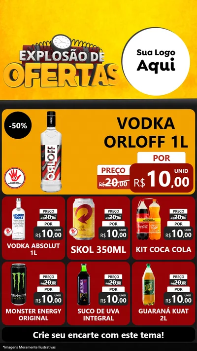 Modelo de Rede Social para Stories com o tema Explosão de Ofertas para Distribuidora de bebidas