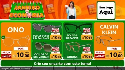 Modelo de TV para TV Horizontal com o tema Janeiro da Economia para Óticas