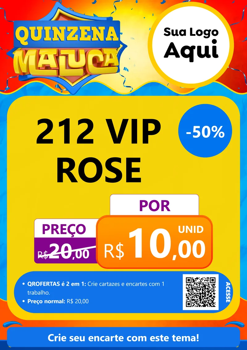 Modelo de Cartaz para Cartaz A4 Vertical com o tema Quinzena Maluca para Perfumes
