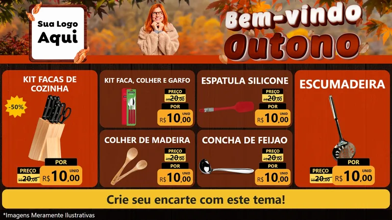 Modelo de TV para TV Horizontal com o tema Bem-vindo Outono para Utilidades Domésticas