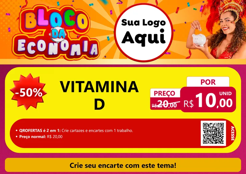 Modelo de Cartaz para Cartaz A4 Horizontal com o tema Bloco da Economia para Farmácia