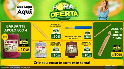 Modelo de TV para TV Horizontal com o tema Hora da Oferta para Armarinho e Aviamentos