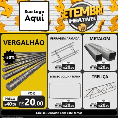 Modelo de Rede Social para Feed Facebook com o tema Setembro Imbatível para Ferragens