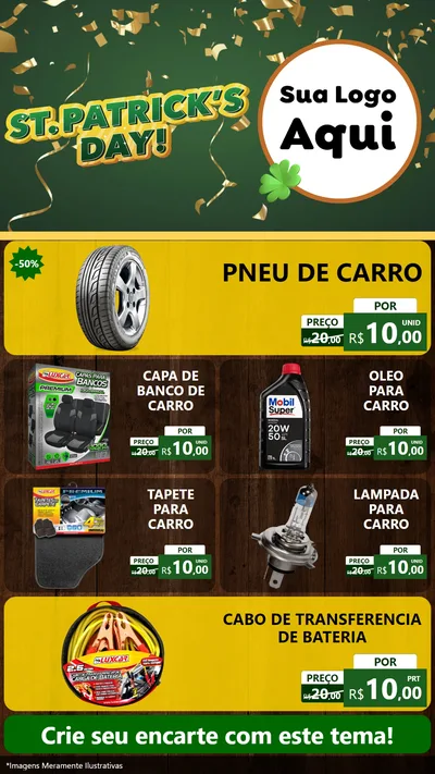Modelo de TV para TV Vertical com o tema St Patriks Day para Auto peças
