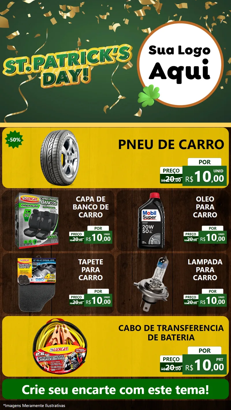 Modelo de TV para TV Vertical com o tema St Patriks Day para Auto peças